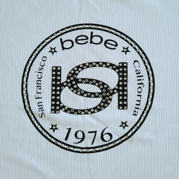 bebe White Ribbed Top - NWT - Picture 7 of 14